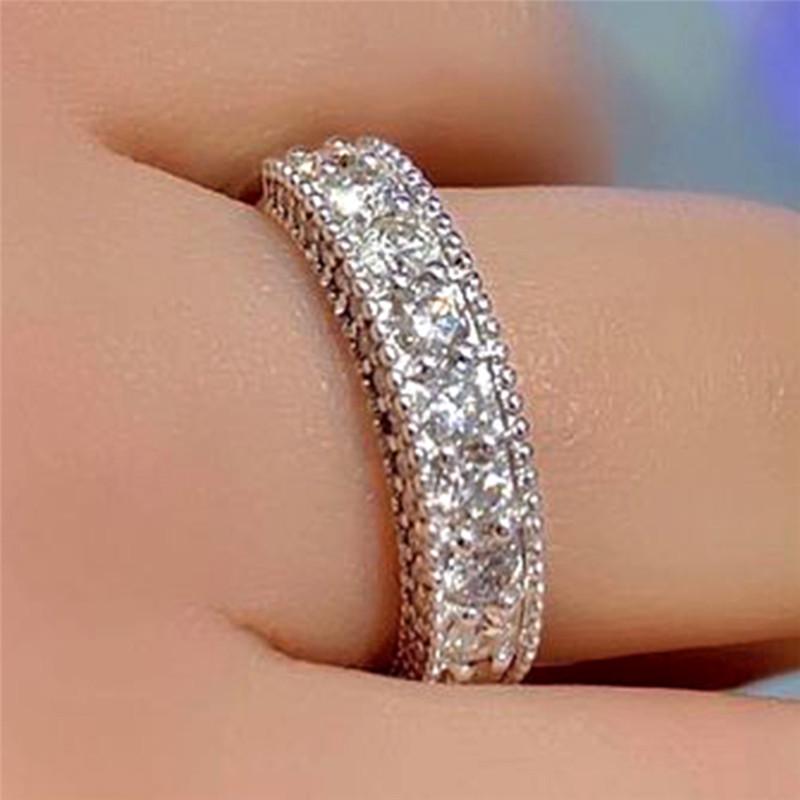 Copper Plate Inlaid Zircon Unisex Couple Ring