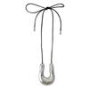 U-shaped Metal Horseshoe Pendant Necklace - Women's Luxury Long Sweater Chain.