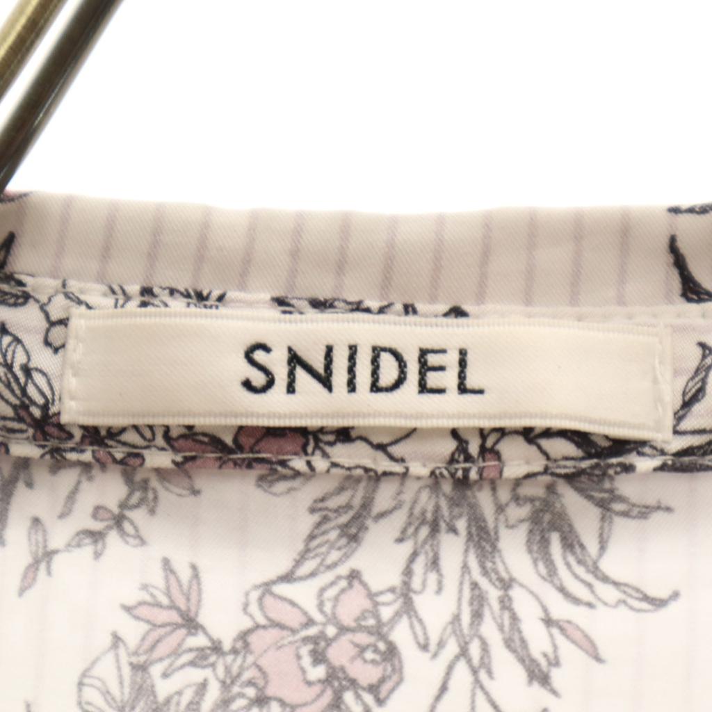 SNIDEL Floral Stripes No Sleeve Shirt F White Women Used