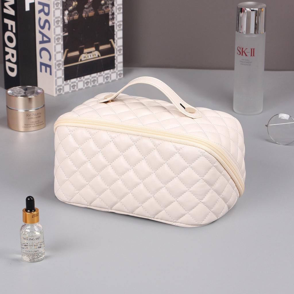 Makeup Quilting Bag Craft Large Capacity Advanced Storage Bag With Clip Cotton