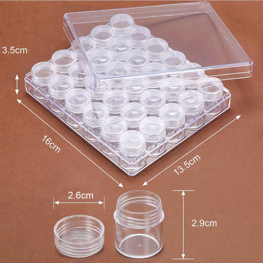 Kalolary 15ml Plastic Bead Storage Case, Bead Storage Box, Accessory Case, Cosmetic Refill Container, Cream Case