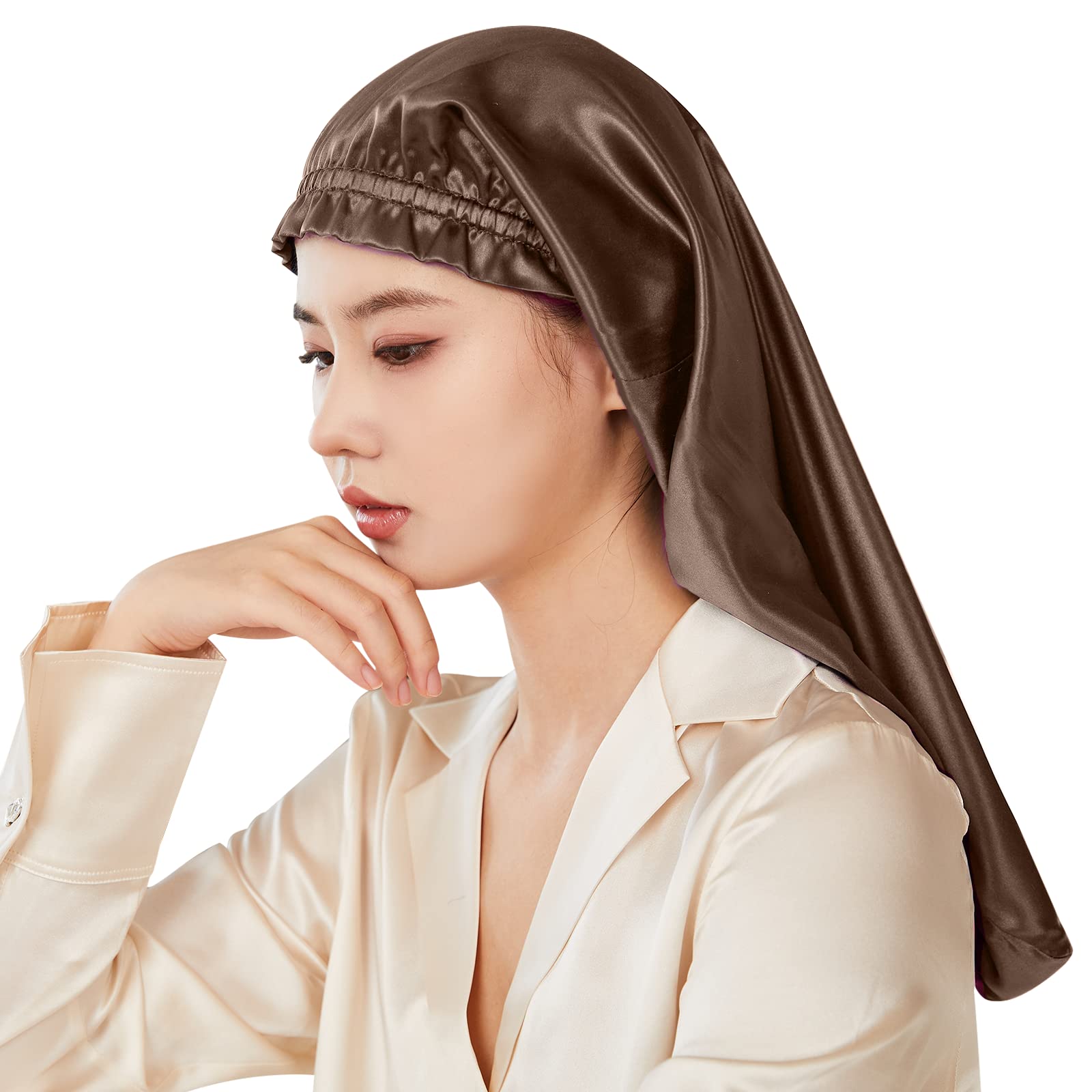 

Утукки Ночной шелк Цилиндрический Не линяет До шелковой ночной шапочки для волос для длинных Предотвращает секущиеся концы и Для подарка на день рождения Шапочка, 100% Шапочка, Дизайн, Утро,