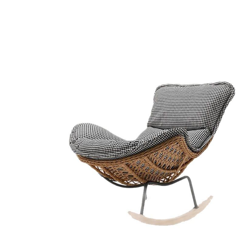 Rattan Rocking Recliner Chair - Lazy Sofa for Indoor/Outdoor Leisure
