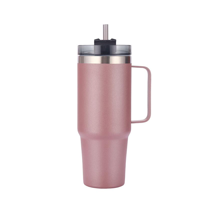 Stainless Steel Ice Ba Cup Double Vacuum Vacuum Cup Large Capacity with Straw with Lid Handle Car Cup
