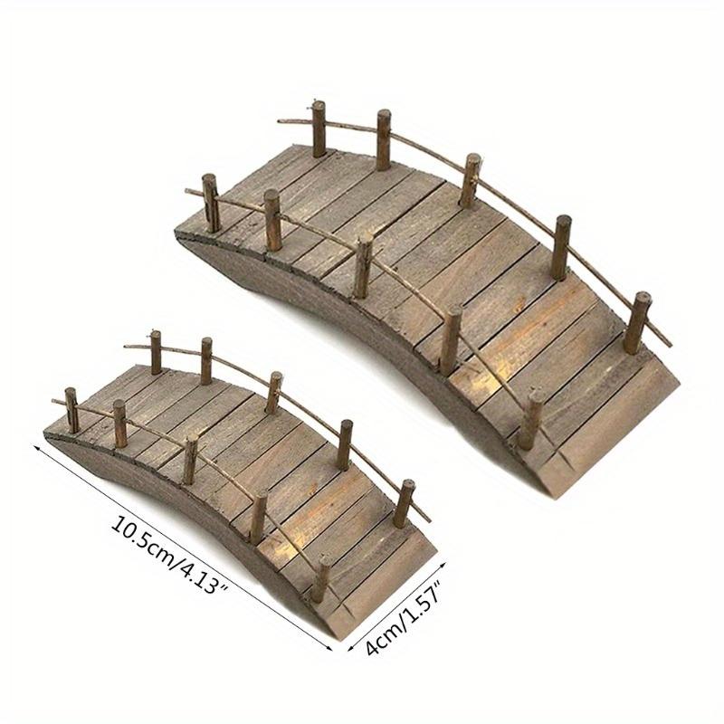1/12 Scale Miniature Wooden Bridge with Railings Ornament - DIY Miniature Kitchen/Living Room Scene Decoration - Perfect Gift