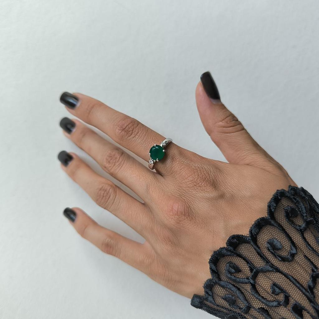 Серебряное кольцо с натуральным агатом 1.824ct, вес изделия 2,74 гр (2189787)