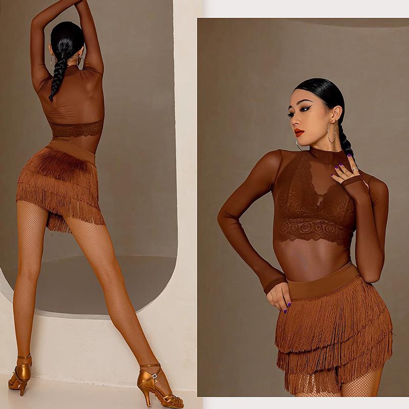 Latin Dance Skirt Adult Half Skirt Tassel Short Skirt