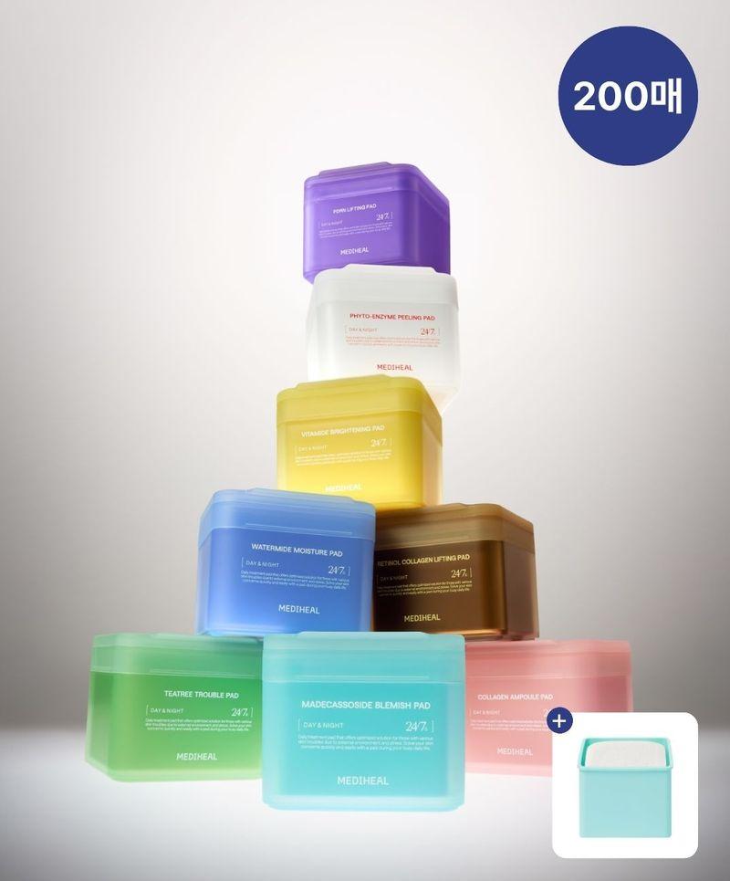 Derma Toner Pads Main Product + Refill (Interchangeable/Tea Tree/Madecassoside/PDRN/Collagen/Watermide/Vita/Phytoenzyme/Retinol) Phytoenzyme exfoliation