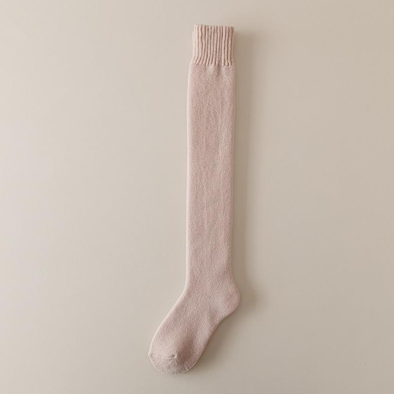Female Autumn and Winter Plus Velvet Thickened Warm Cold Not Foot Cashmere Knee Socks