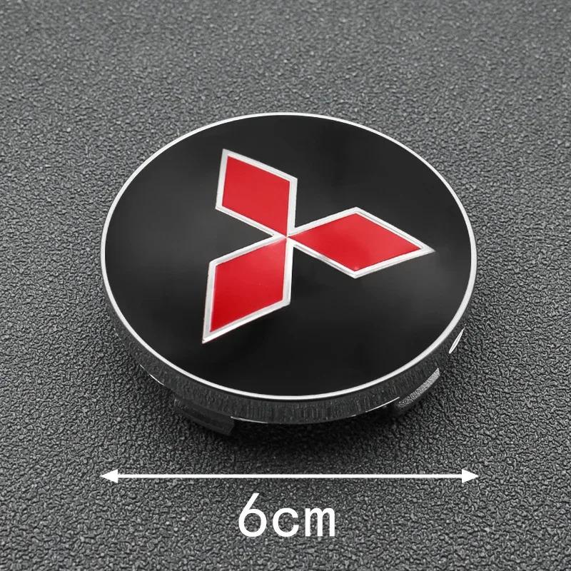 4PCS 56mm 60mm Car Wheel Center Hubcaps Emblem Sticker Auto Logo Decals For Mitsubishi RalliArt ASX Pajero Montero Lancer