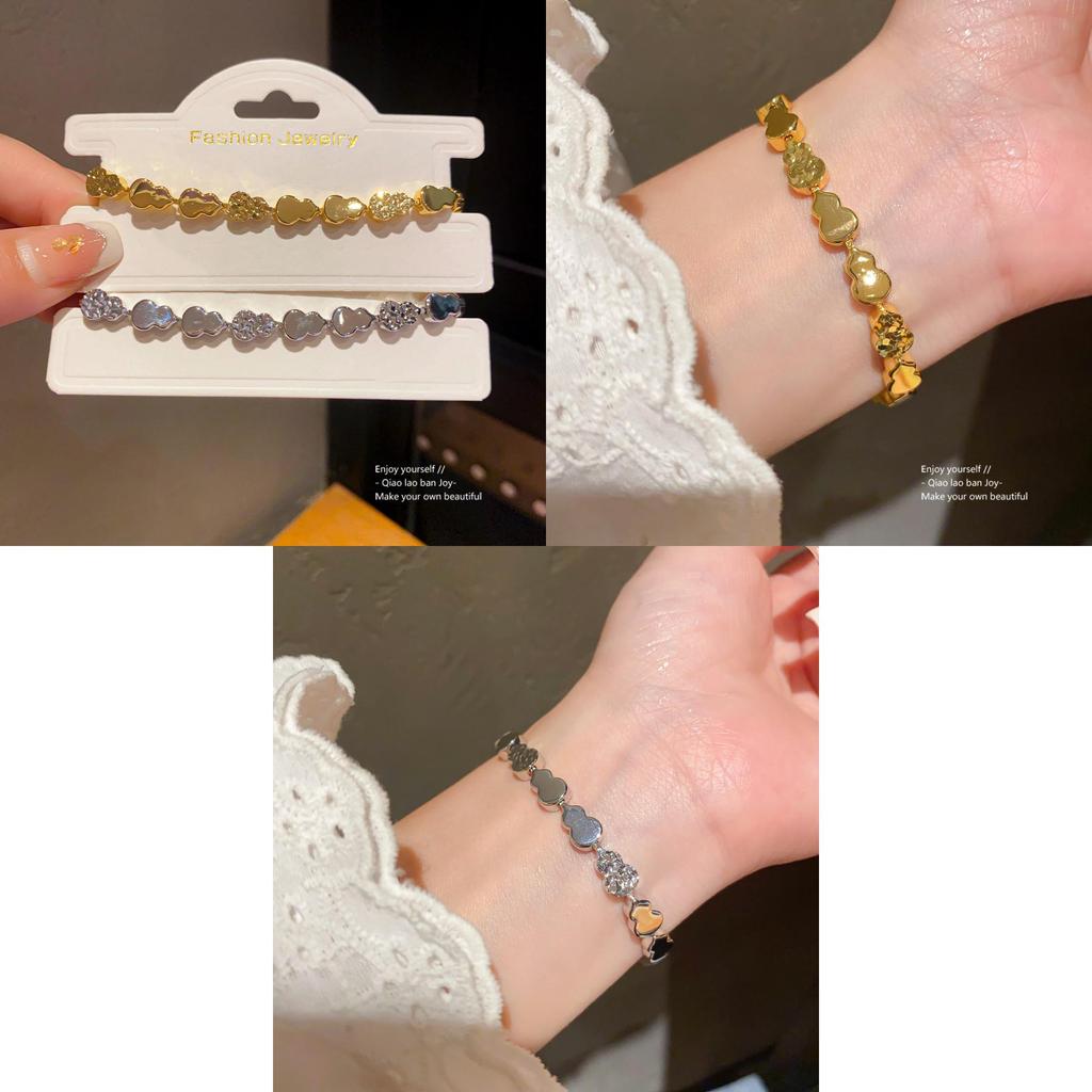 Nytt Mässingsarmband i Kinesisk Stil Med Snidad Kalebasshänge För Kvinnor Presenttillbehör