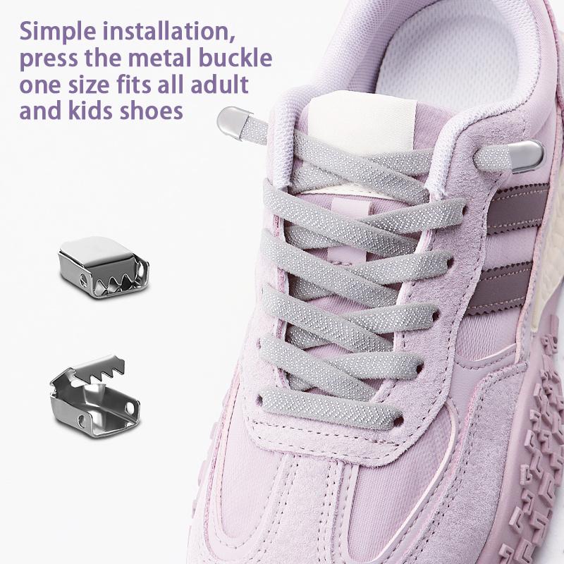 2Pairs Quick Lace Lazy Sports Shoestring Elastic No Tie Shoe Laces for Kids & Adults - Easy Slip-On Shoelaces Shoe Accessories