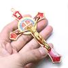 Christian Jesus Cross Metal Alloy Material Christmas Easter Christian Baptism Decorative Pendant Red -blue High Quality Gifts