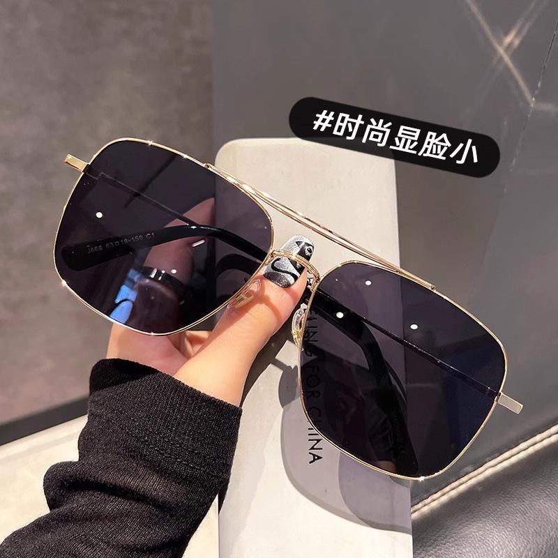New Fashion Enlarged Double Beam Men's Cycling Sunglasses Big Face Thin Toad Glasses Ruffian Handsome Sunglasses Women