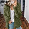 GMXIA Women's Vintage Casual lattice Print Autumn Winter Long Sleeve Hooded Jackets & Coats