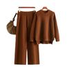 Fashion Wind Thick Loose Knitting Sweater Pants Suit Knitted Sweater and Pants Set