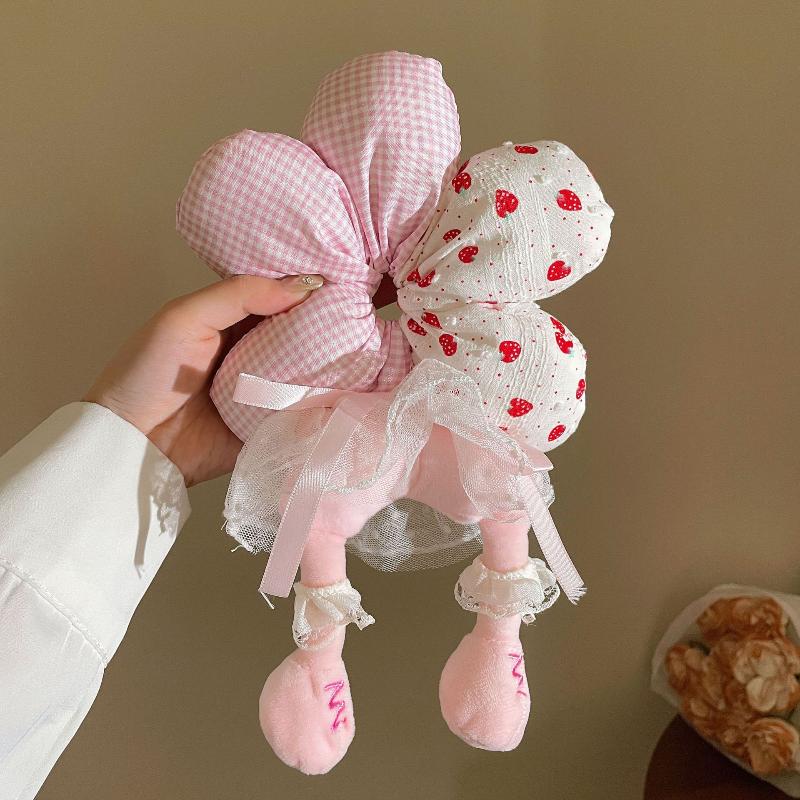 Cute Flower Butt Creative Large Intestine Hair Ring Fun Cartoon Animal Half-Body Doll Ponytail Scrunchies Hair Accessories