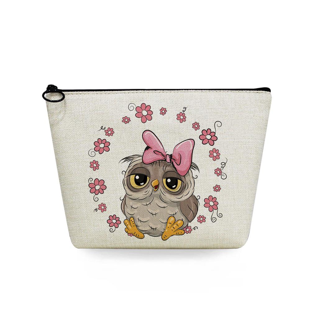 Women Owl Print Cosmetic Bag Toiletries Organize Travel Storage Case 6714