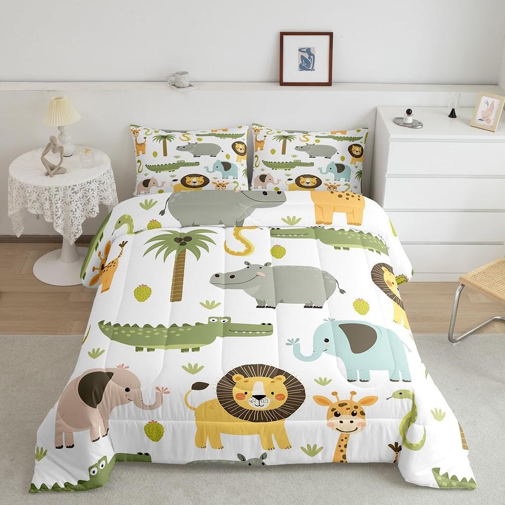 Tractor Bedding Sets for Boys Twin Size Toddler Kids Cute Cartoon Farm Animals Comforter Set Girls Children Farmhouse Country Down Comforter