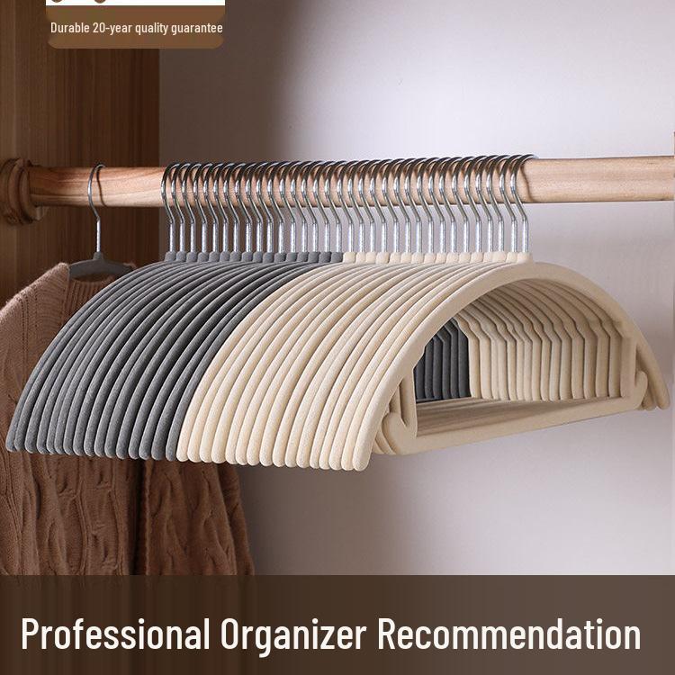 Ultra-Thin Non-Slip Flocked Clothes Hanger for Adults
