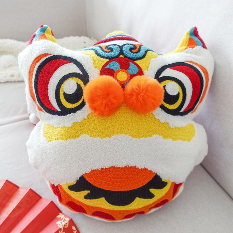 3D Подушка Пробуждающийся Лев Праздничная подушка в китайском стиле для спальни или дивана идеально подходит в качестве свадебного подарка 4045 Large 2619₽