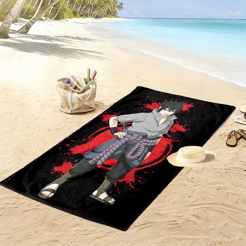 Sasuke Naruto Print Beach Towel, Large Soft Quick Dry Towel for Beach Camping Swimming