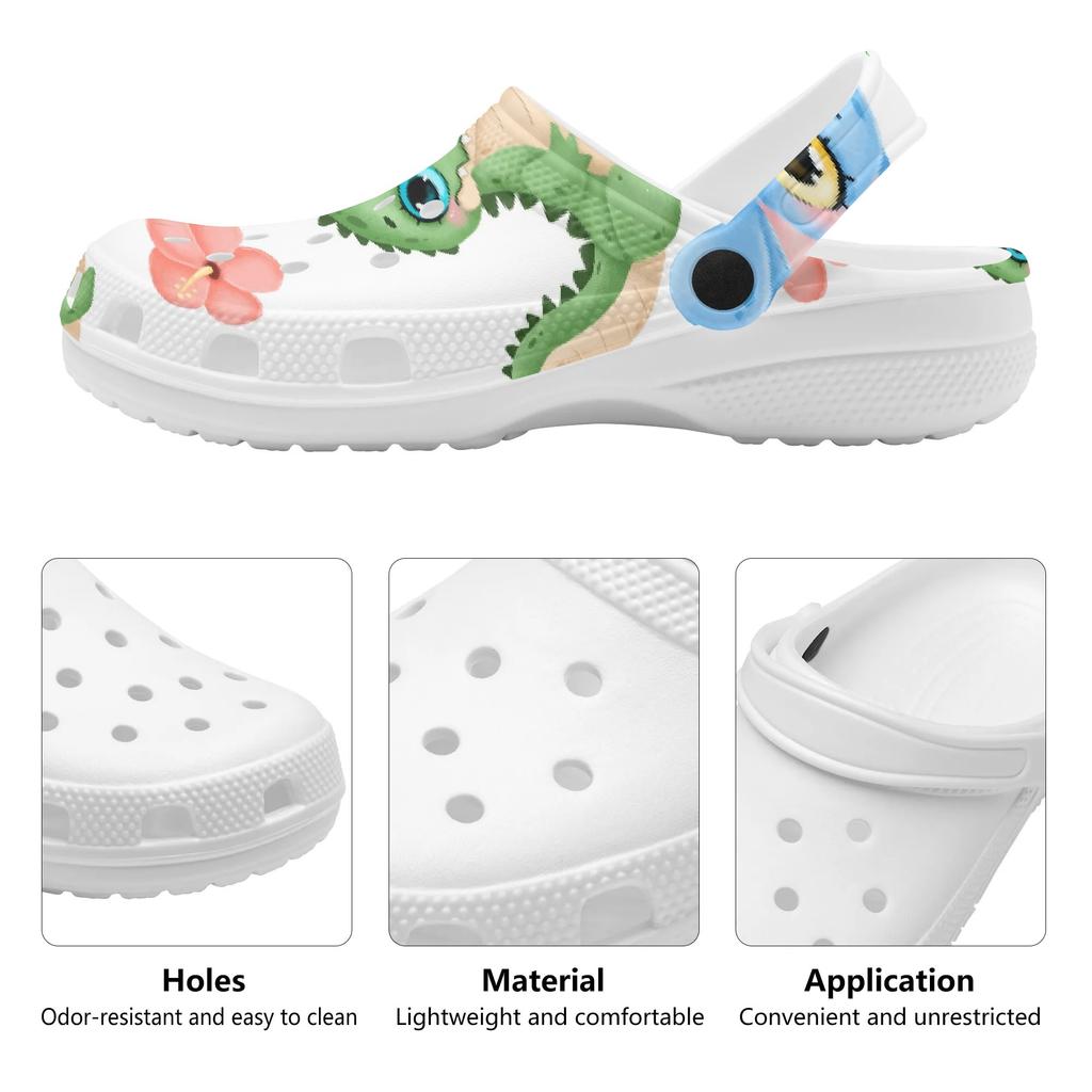 Adult Unisex Cartoon Printed EVA Casual Clogs Lightweight Breathable Slip On Soft Shoes Lightweight Summer Sandals Daily Walking