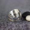 Bohemian Vintage Metal Silver & Gold Color Swirl Circular Wide Open Ring for Men & Women, Suitable for Daily Vacation Party Wear