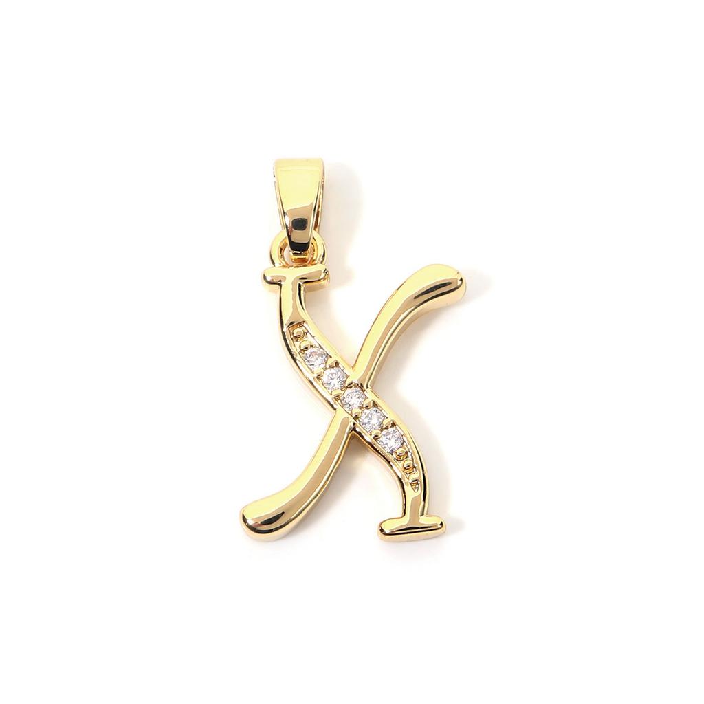 Fashion Gold Plated Letter Charms Alphabet A-Z Zircon Metal Letter Pendants For Jewelry Making DIY Bracelet Necklace Accessories