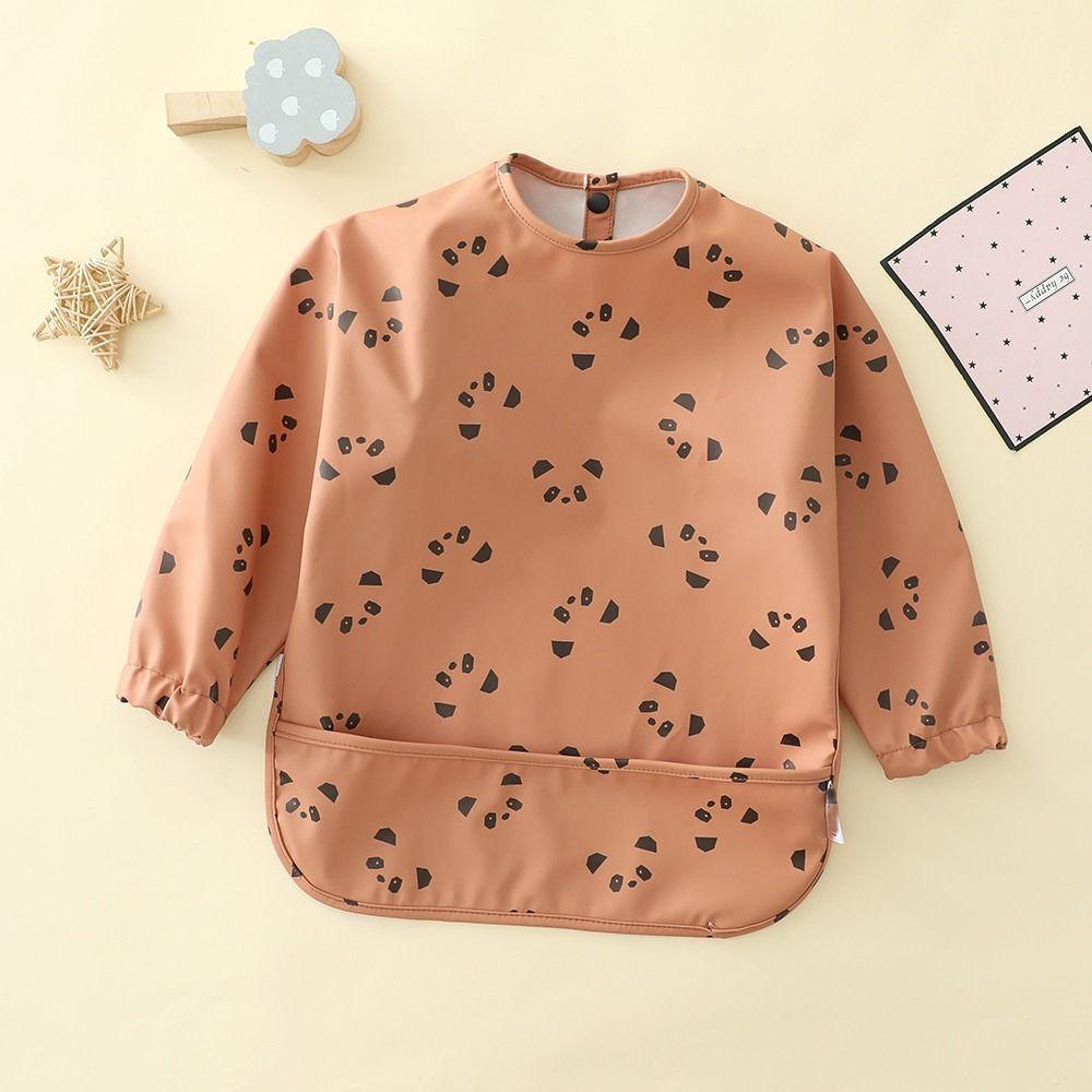 Full Sleeve Bib Outfit Machine Washable Full Coverage Apron Soft Mess Proof Baby Bib  Eating