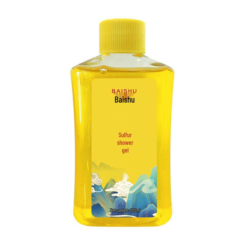 Baishu Antibacterial Portable Sulfur Shower Gel, 200ml - Cleansing and Care Formula