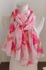 Pink Shawl with Hearts and Gold Shimmer - Romantic Accent 180x90