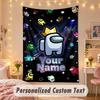 Custom Personalized Tapestry,Among Us Print Custom Name Text Wall Art Hanging for Bedroom