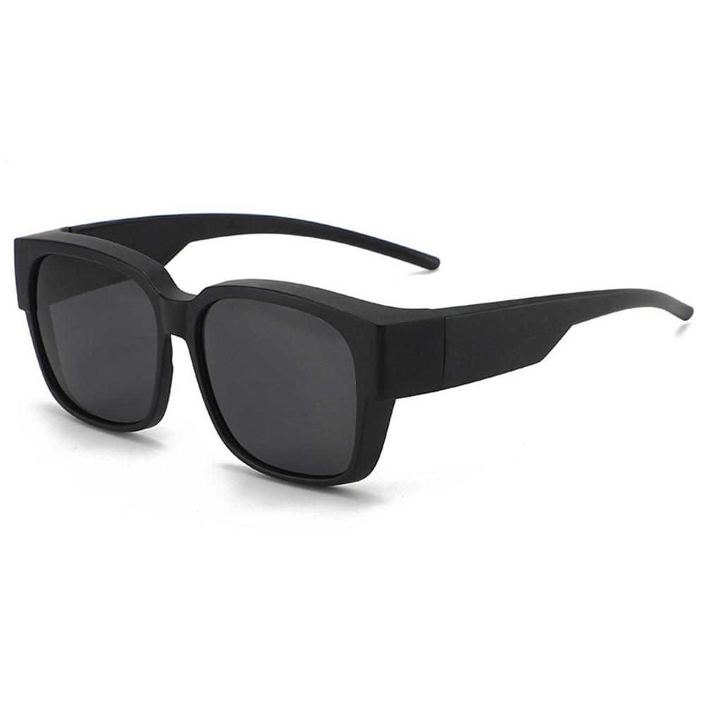Polarized Fit Over Glasses Sunglasses Square Wrap Around Shades for Driving Riding UV Protection Can Be Worn Over Other Glasses