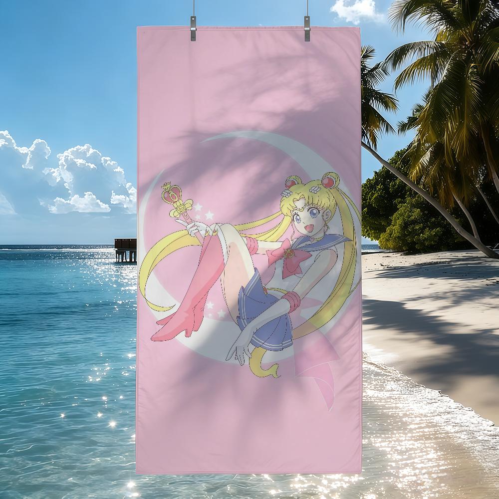

S-SailorES M-MoonS PINK GIRL HEART Towel Quick Drying Beach Towels Are Suitable For Swimming Pools Camping Yoga And The Gym W40*H60(CM)