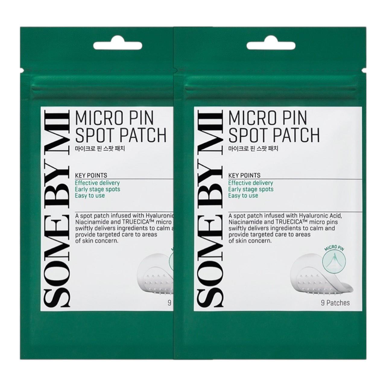 SOME BY MI Micro Pin Spot Patch - Intensive Acne Blemish Care & Soothing Micro-Needle Treatment - 9 Patches x 2 Packs (Total 18 Patches)