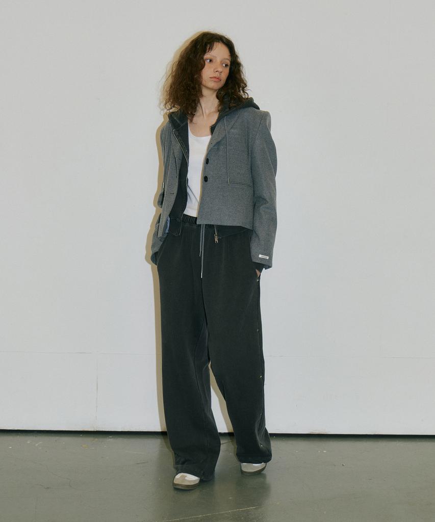 Authenti Semi-Crop Wool Jacket_Gray
