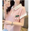 Large size fat mm texture pocket polo collar short-sleeved t-shirt women's summer new loose and thin meat cover top trendy