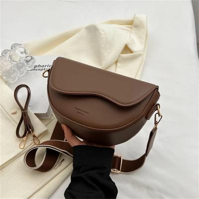 Small PU Leather Saddle Armpit Bags for Women  Summer Chain Shoulder Crossbody Bag Ladies  Underarm Handbags