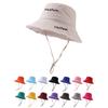 Custom Printed Logo Cotton Outdoor Sunscreen Fisherman Hat Men'S And Women'S Fashion All Matching Solid Color Raw Edge Visor