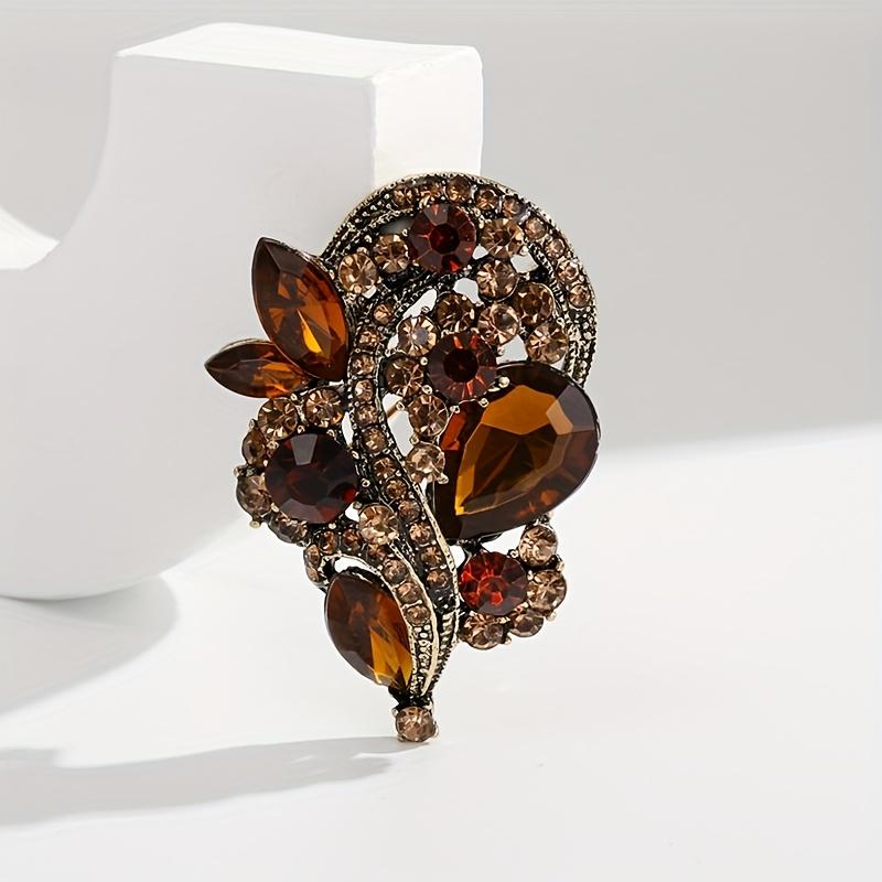[Vibrant Rhinestone Brooches] Vibrant Rhinestone Brooches - Elegant Vintage-Inspired Design with Colorful Gemstones, Perfect for Daily Wear or Gifting