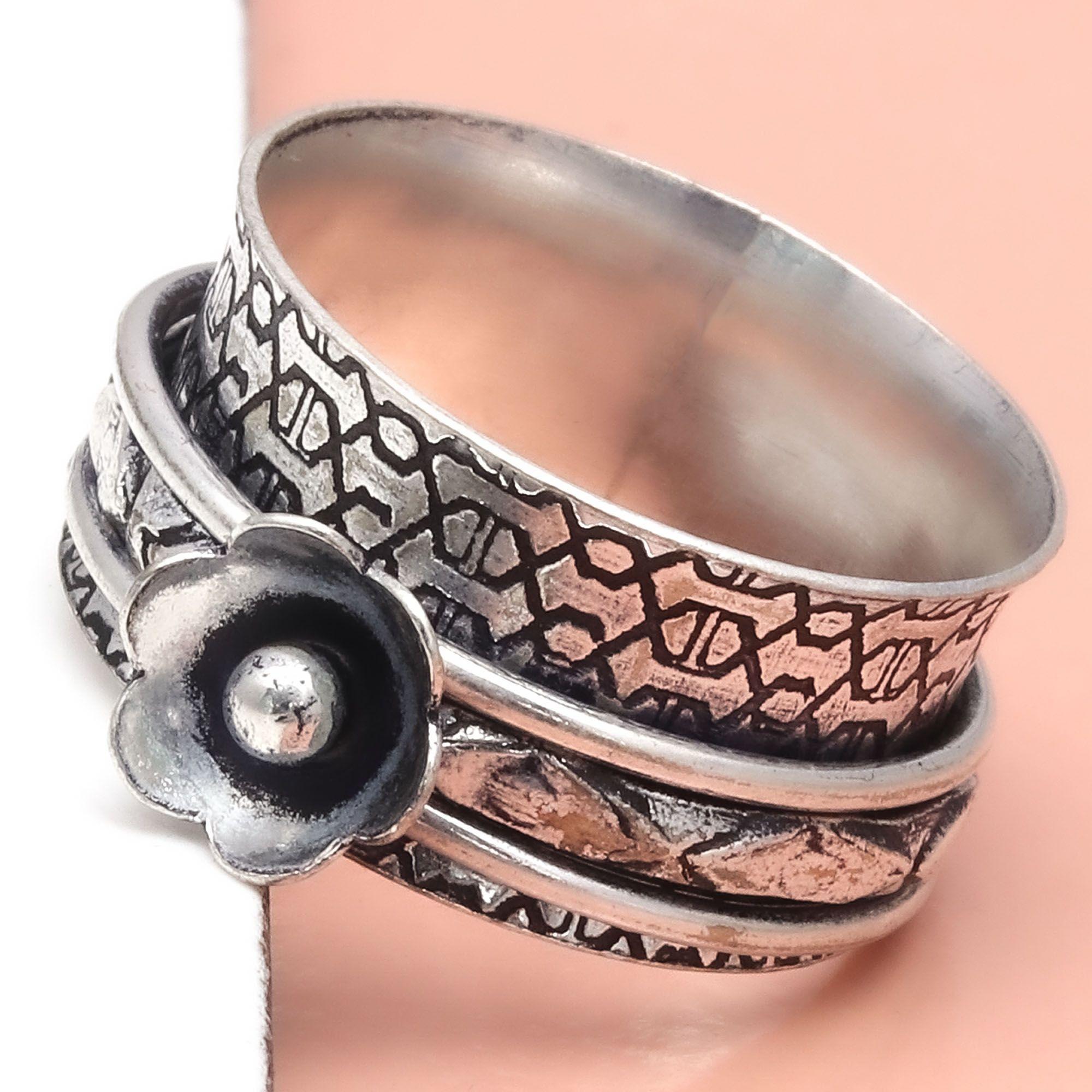 

Серебряное кольцо-спиннер для женщин, четыре кольца-спиннера, серебряное ювелирное кольцо 10