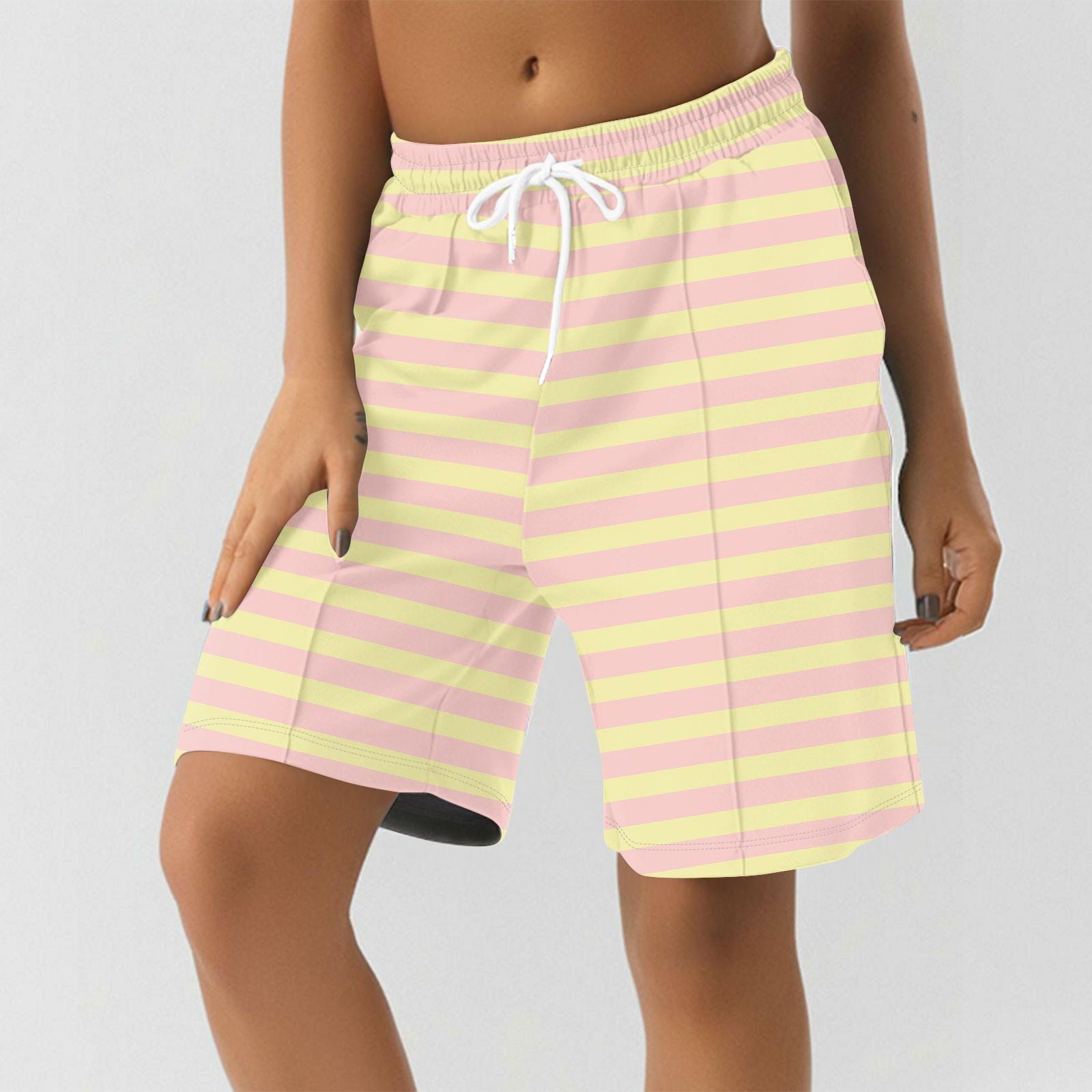 

Шорты для женщин с принтом, мягкие шорты для йоги и бега с карманами XL жёлтый