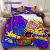 Vibrant Chaos Surreal Meltdown Bedding (1 * duvet cover + 2 * pillowcase, without core) 2D Flat Duvet cover and pillowcase Bedding set