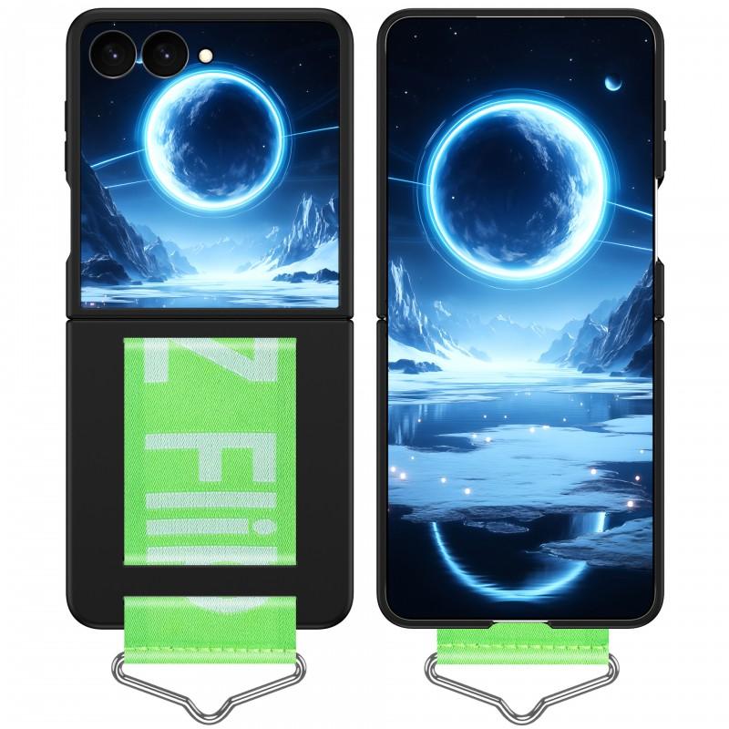 Z Flip 8/7/6/5/4/3 Case Slim Foldable Phone Cover With Wrist Strap Shockproof PC Shell