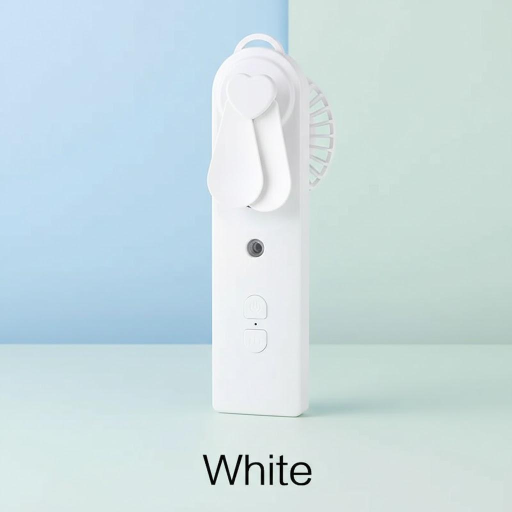 Portable 2in1 Mini Fan Humidifier Rechargeable USB Handheld Mist Fan Face Steam Engine Air