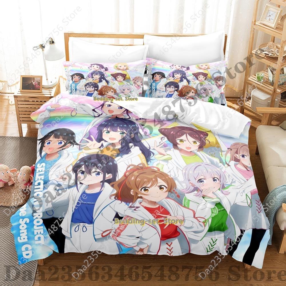 

New SELECTION PROJECT Beding Set Carton Anime thre-piece set Adult People Kid Bedrom with Soft Fabric Duvetcover Sets 3D Kawai roupas de cama 120*200cm Single