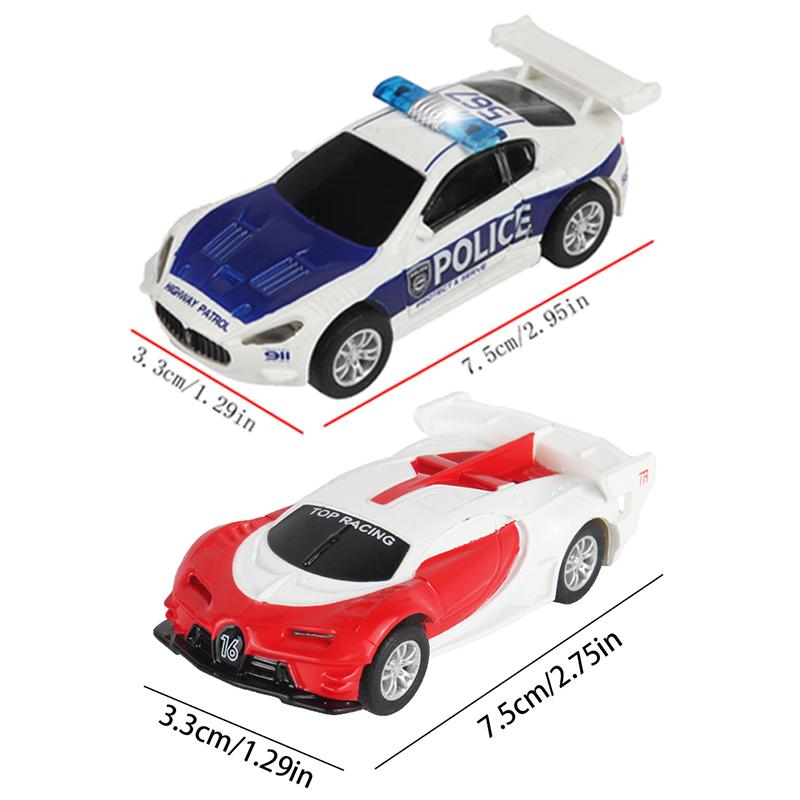 Slotcar 1 64 1/64 1:64er Maßstab Fahrzeug Elektrisch Hohe Geschwindigkeit Rennstrecke Polizei Rennwagen Zubehör Spielzeug Kinder Geschenke