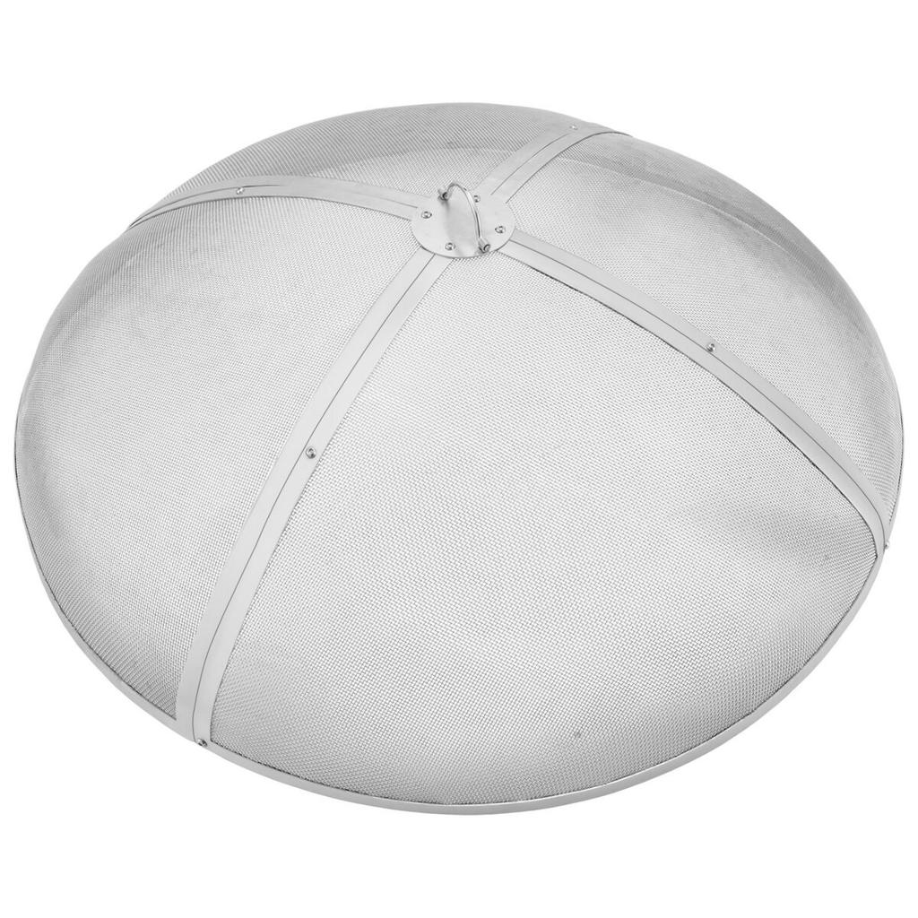 Fire Pit Spark Screen Round 36", Reinforced Heavy Duty Steel Metal Cover, Outdoor Firepit Lid, Easy-Opening Top Screen Covers Round with Ring Handle