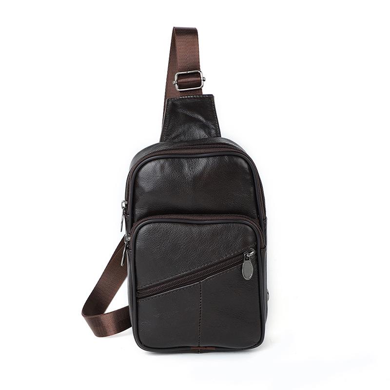 

Мужская сумка-кроссбоди из натуральной кожи - Легкая и повседневная кофейный